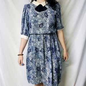 Blue and white dress